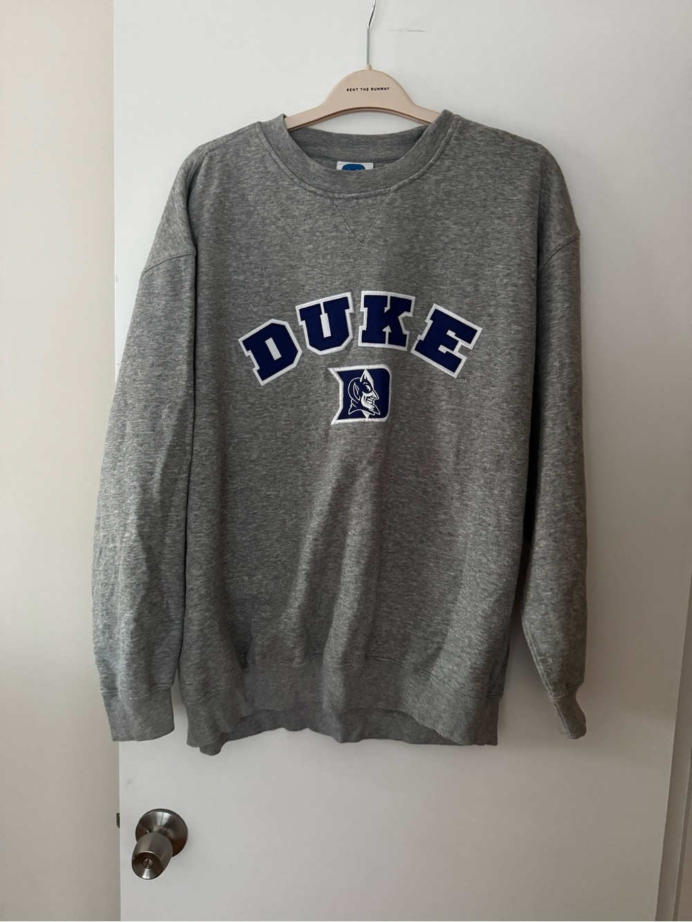 NCAA Duke Gray Crewneck with Blue Logo